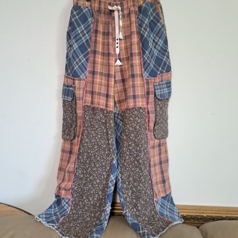 Pol Patchwork Wide-Leg Pants - image 2